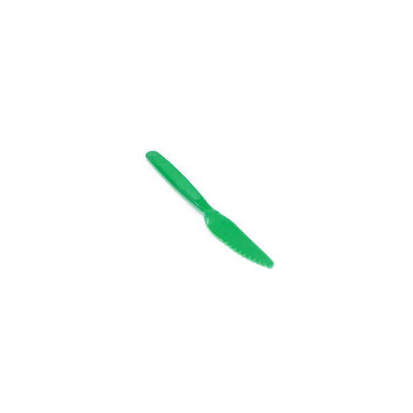 RW Kids Green Plastic Knife - 7" - 10 count box