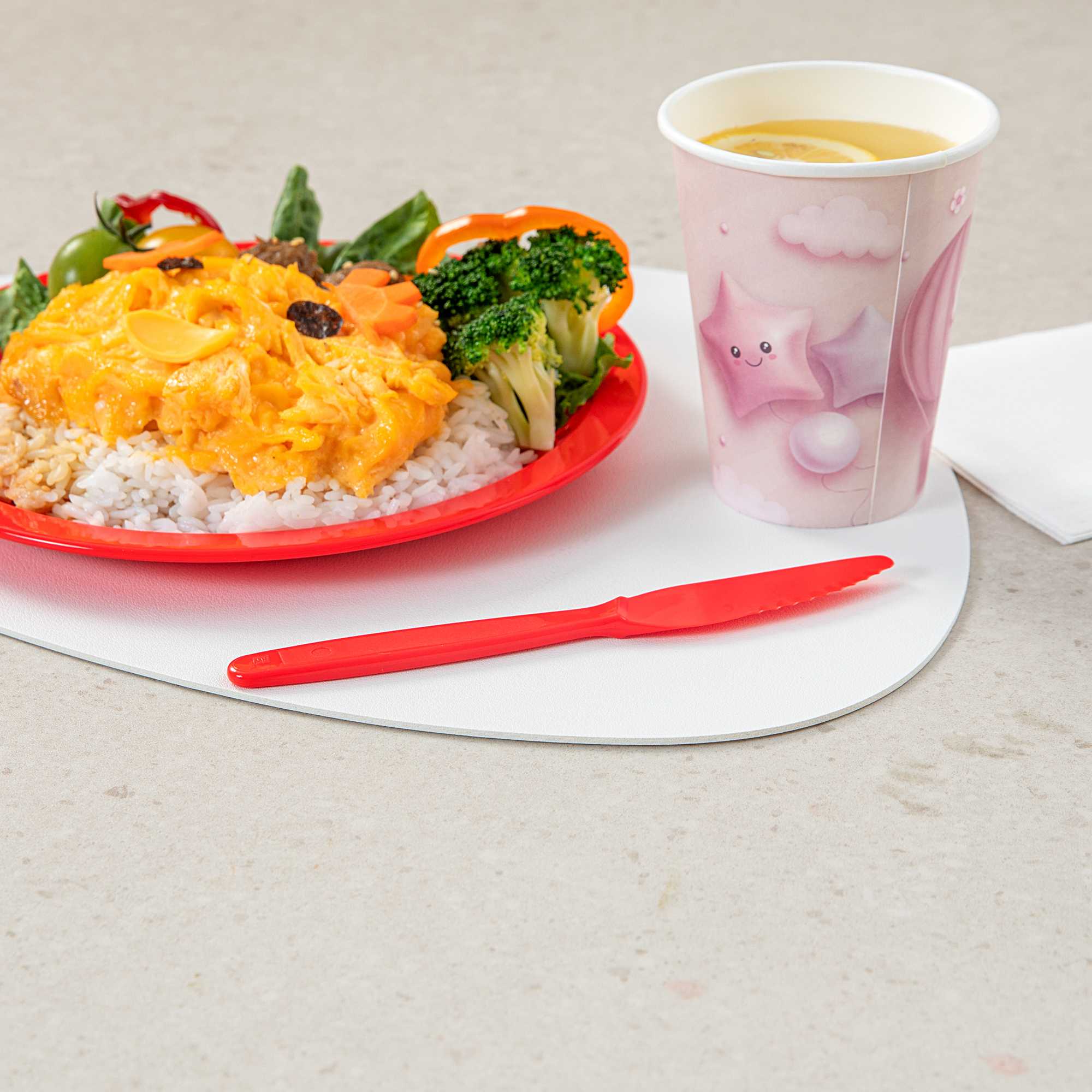 RW Kids Red Plastic Knife - 7" - 10 count box