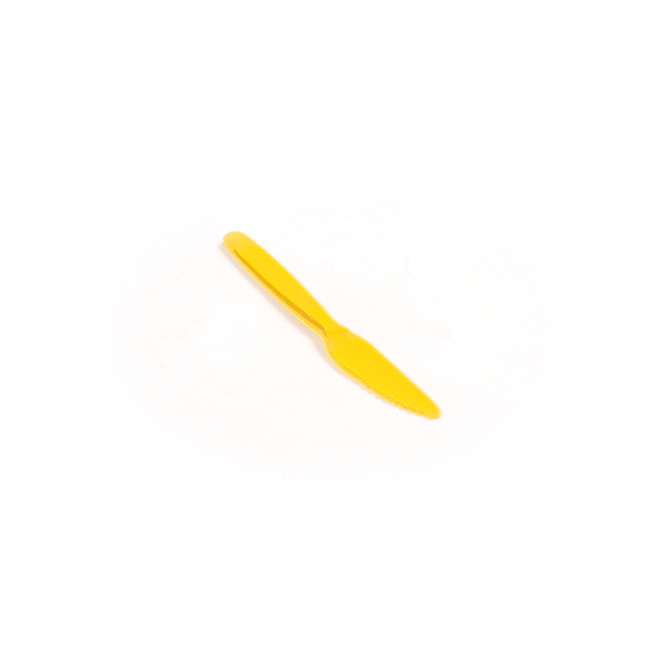 RW Kids Yellow Plastic Knife - 7" - 10 count box