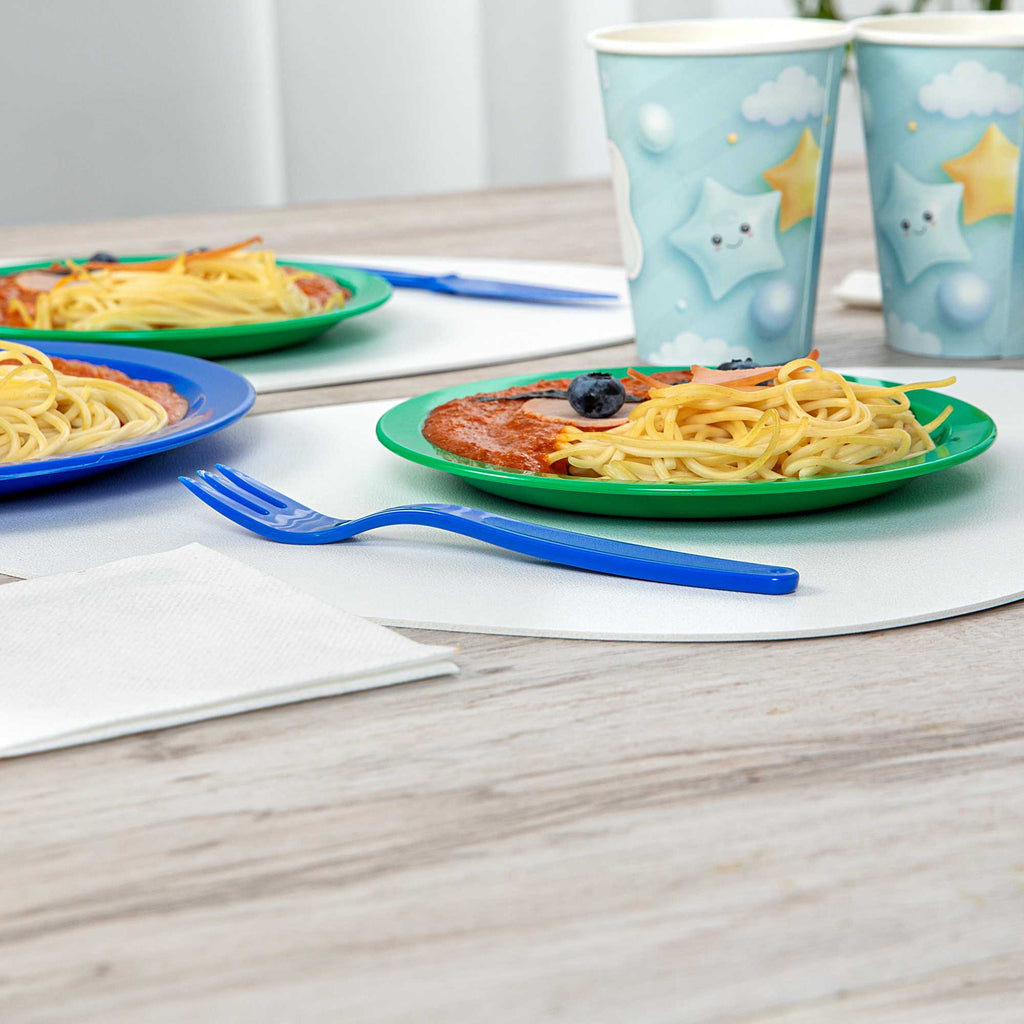 RW Kids Blue Plastic Fork - 6 3/4" - 10 count box
