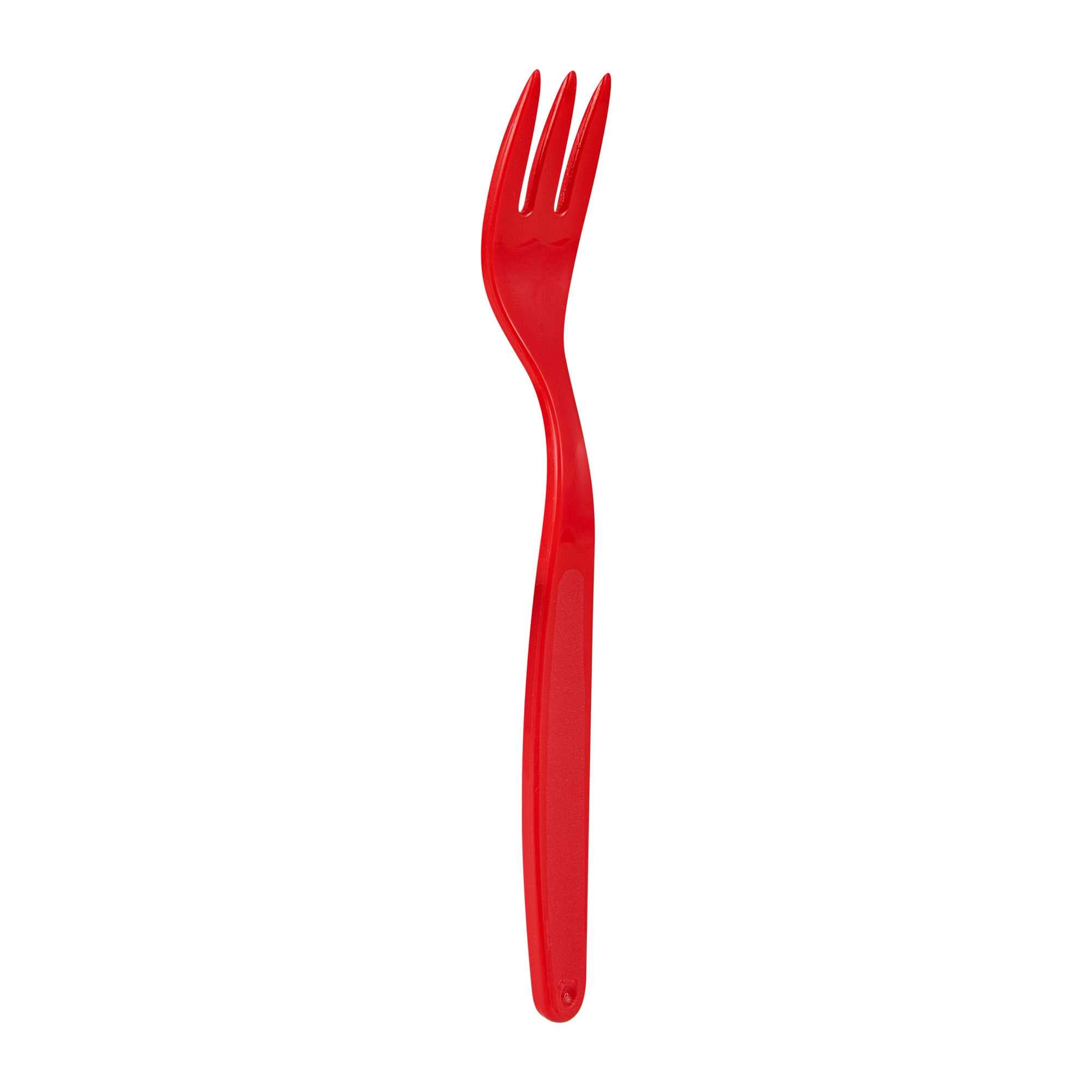 RW Kids Red Plastic Fork - 6 3/4" - 10 count box