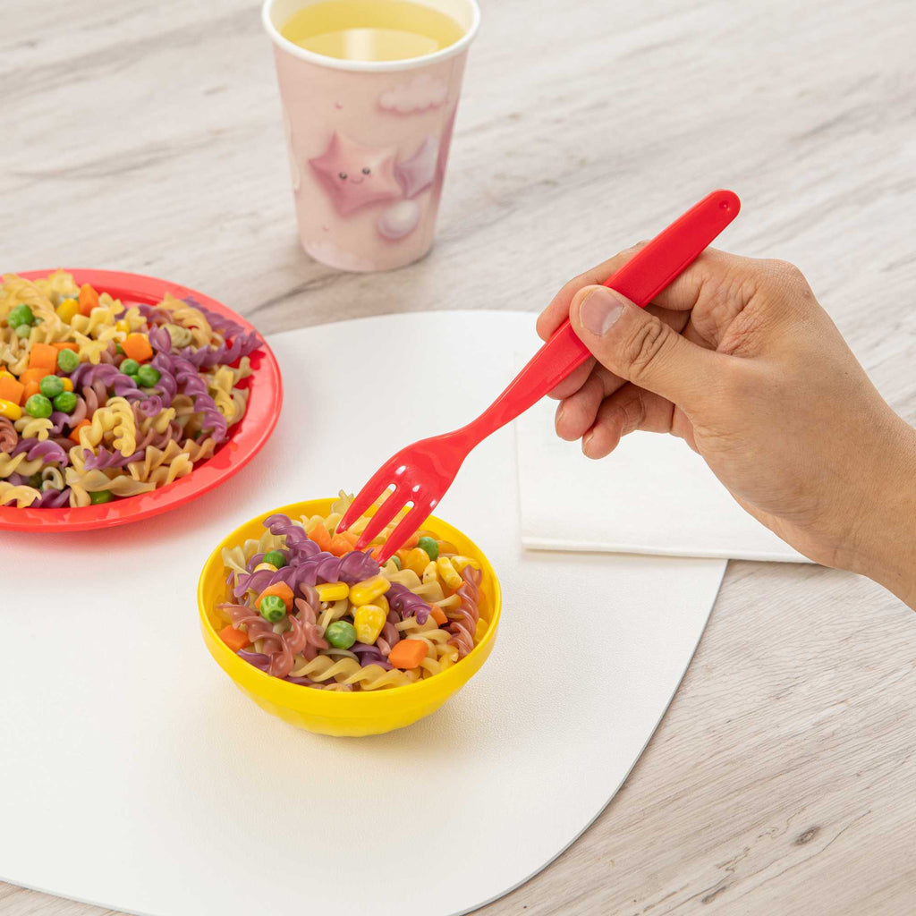 RW Kids Red Plastic Fork - 6 3/4" - 10 count box