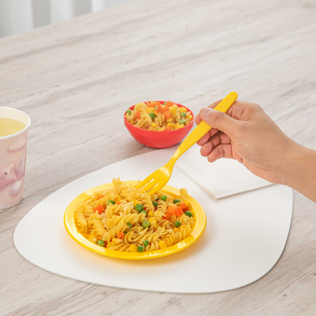 RW Kids Yellow Plastic Fork - 6 3/4" - 10 count box
