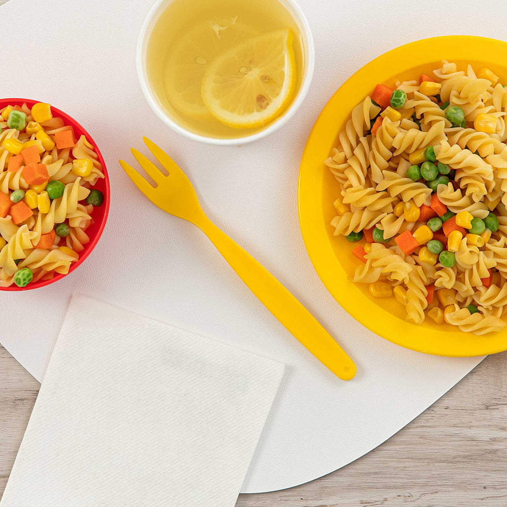 RW Kids Yellow Plastic Fork - 6 3/4" - 10 count box