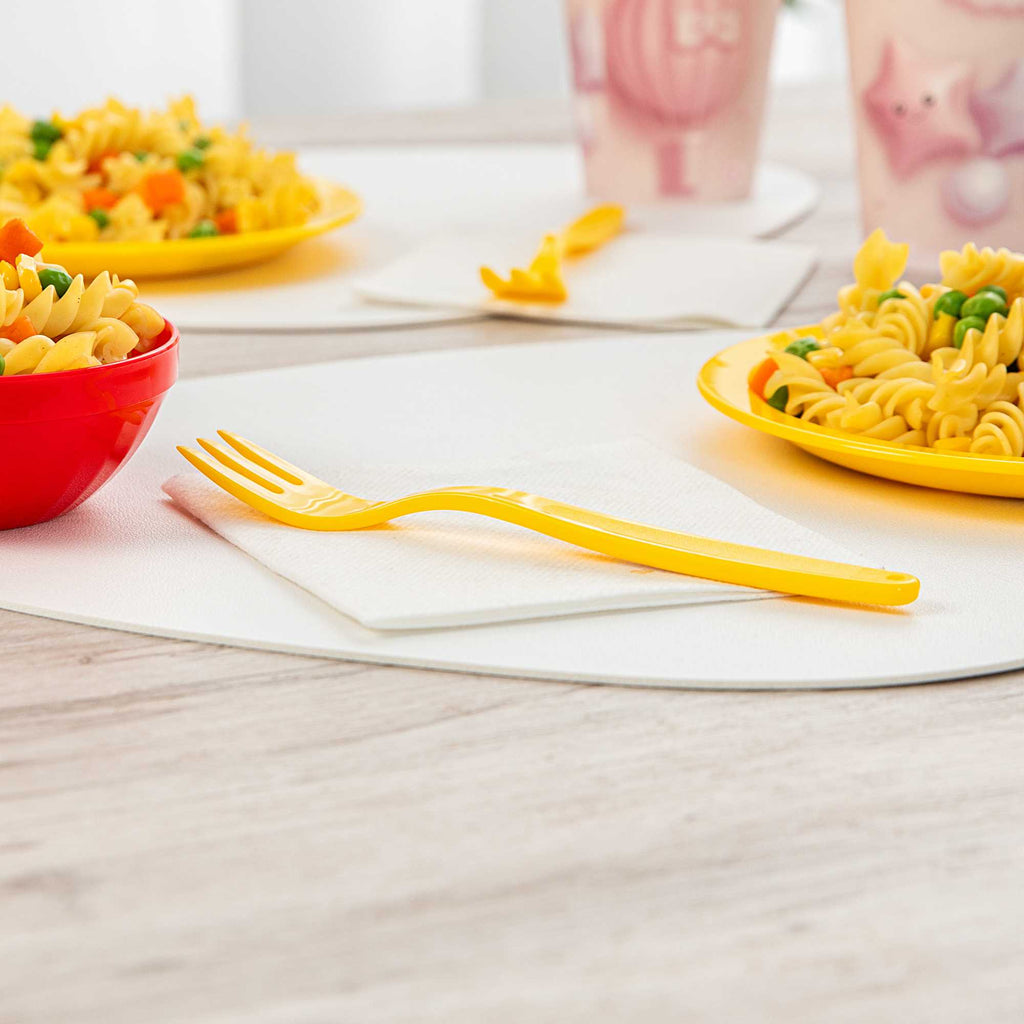 RW Kids Yellow Plastic Fork - 6 3/4" - 10 count box