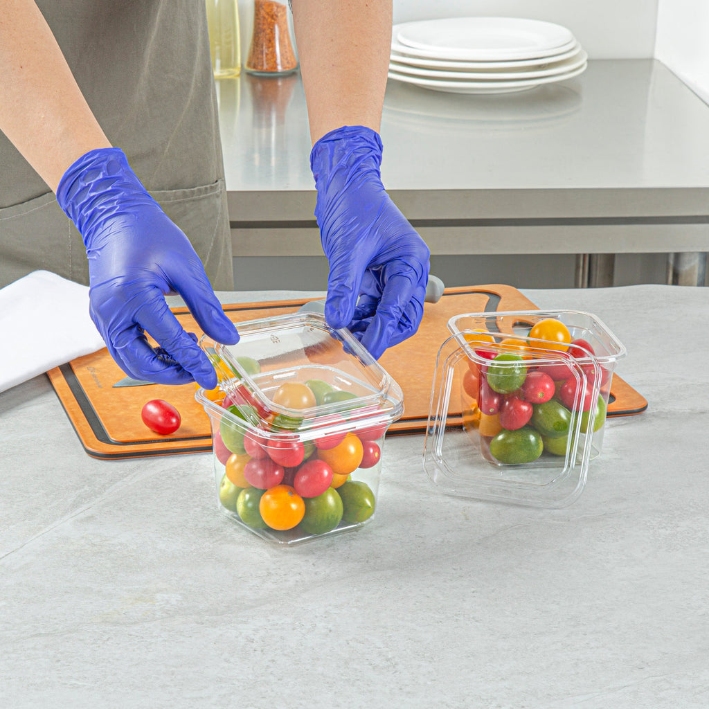 Thermo Tek Square Clear Plastic Lid - Fits 8 - 32 oz Deli / Snack Container - 100 count box