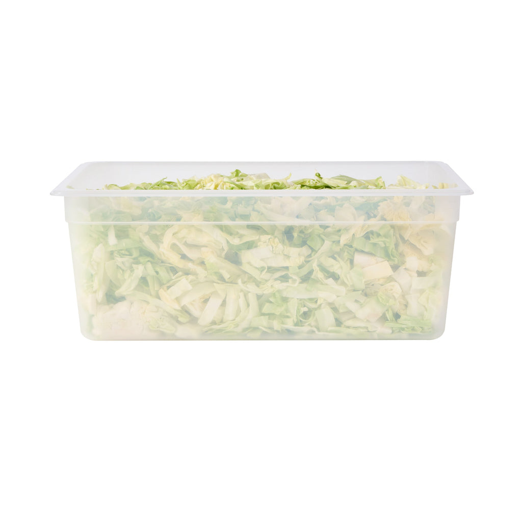 Met Lux Rectangle White Polypropylene Full Size Food Pan - 8" Deep, with Label - 10 count box