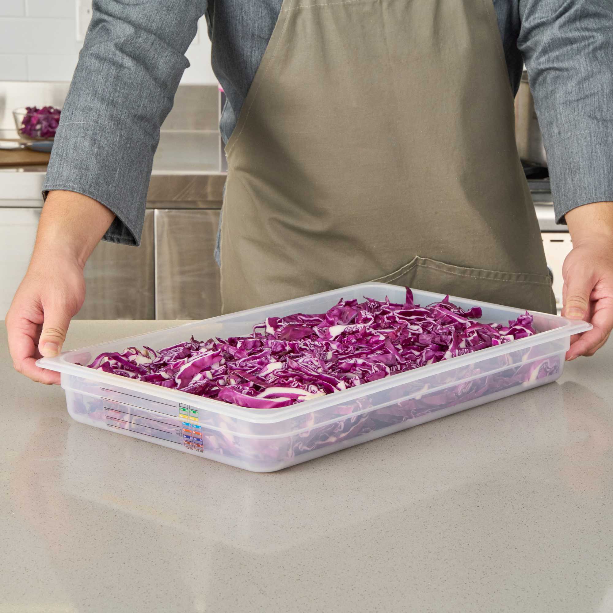 Met Lux Rectangle White Polypropylene Full Size Food Pan - 2.5" Deep, with Label - 1 count box