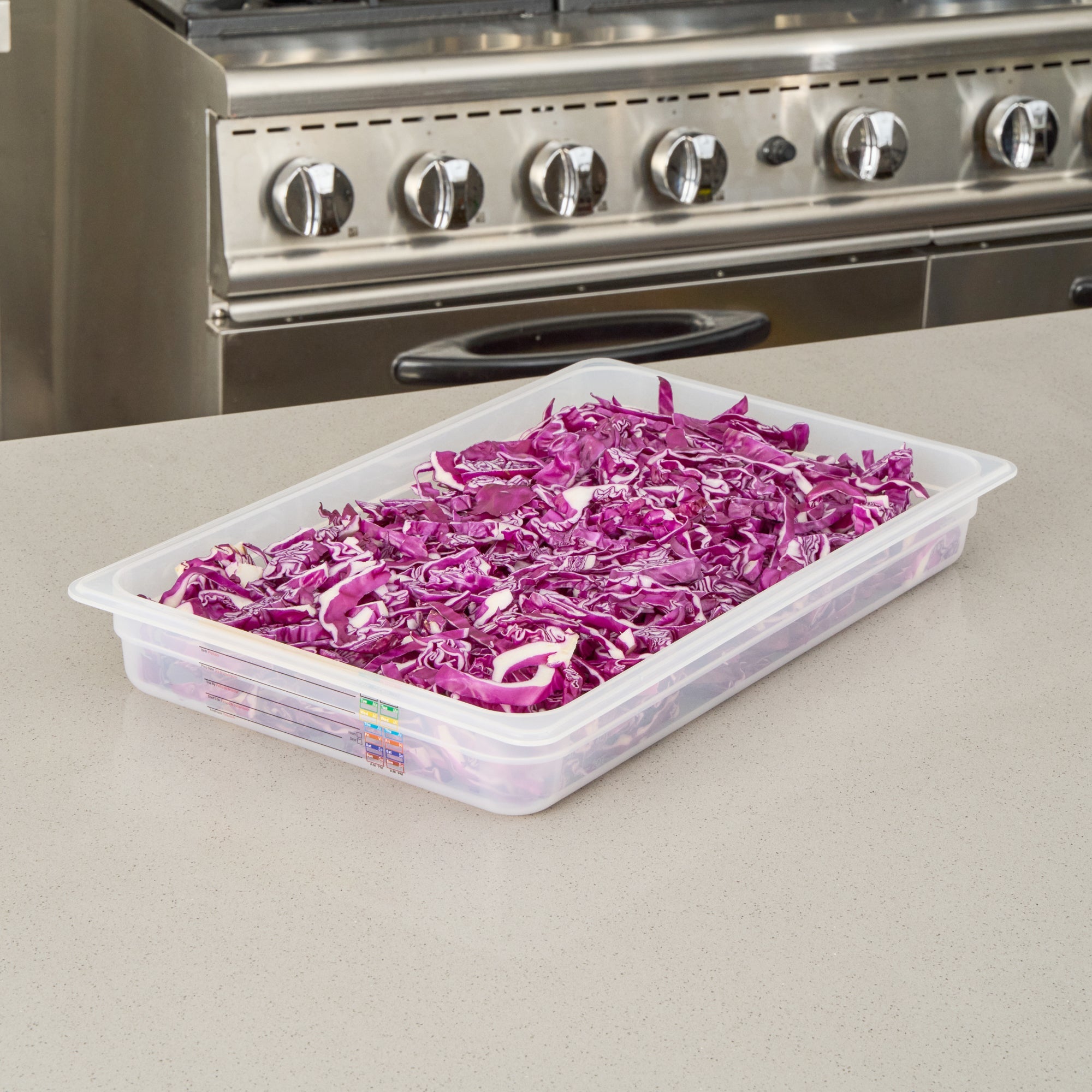 Met Lux Rectangle White Polypropylene Full Size Food Pan - 2.5" Deep, with Label - 10 count box