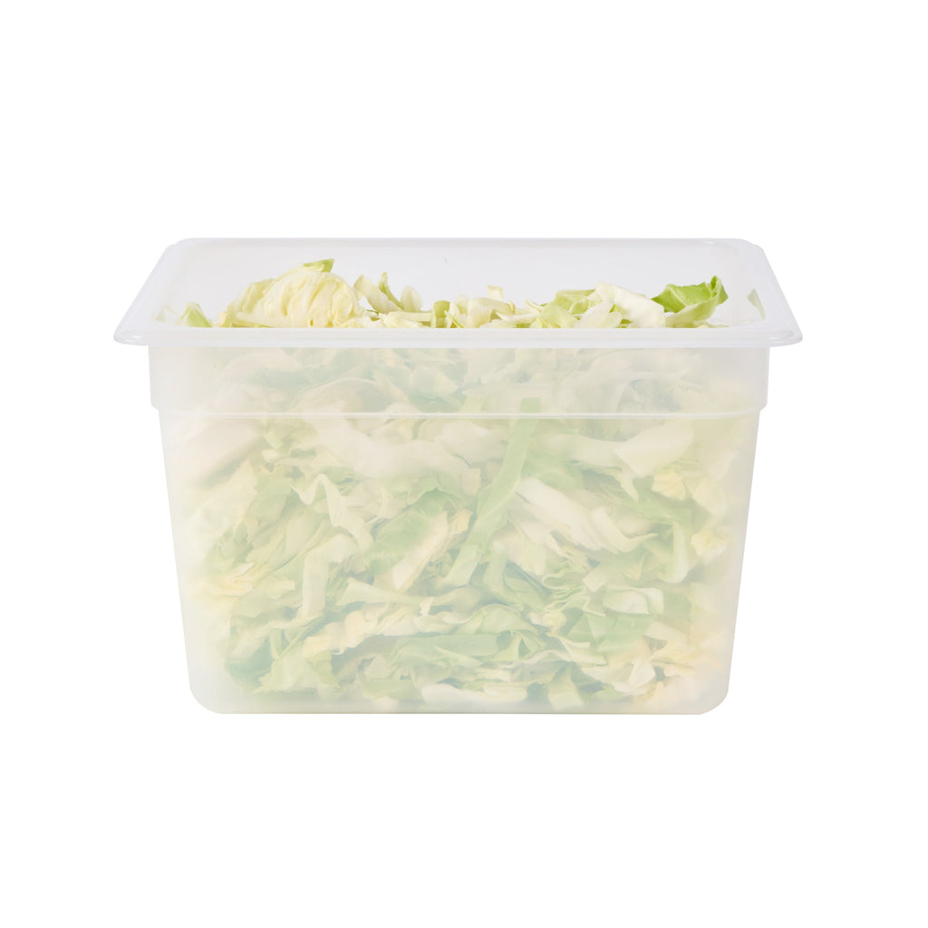 Met Lux Rectangle White Polypropylene Half Size Food Pan - 8" Deep, with Label - 10 count box