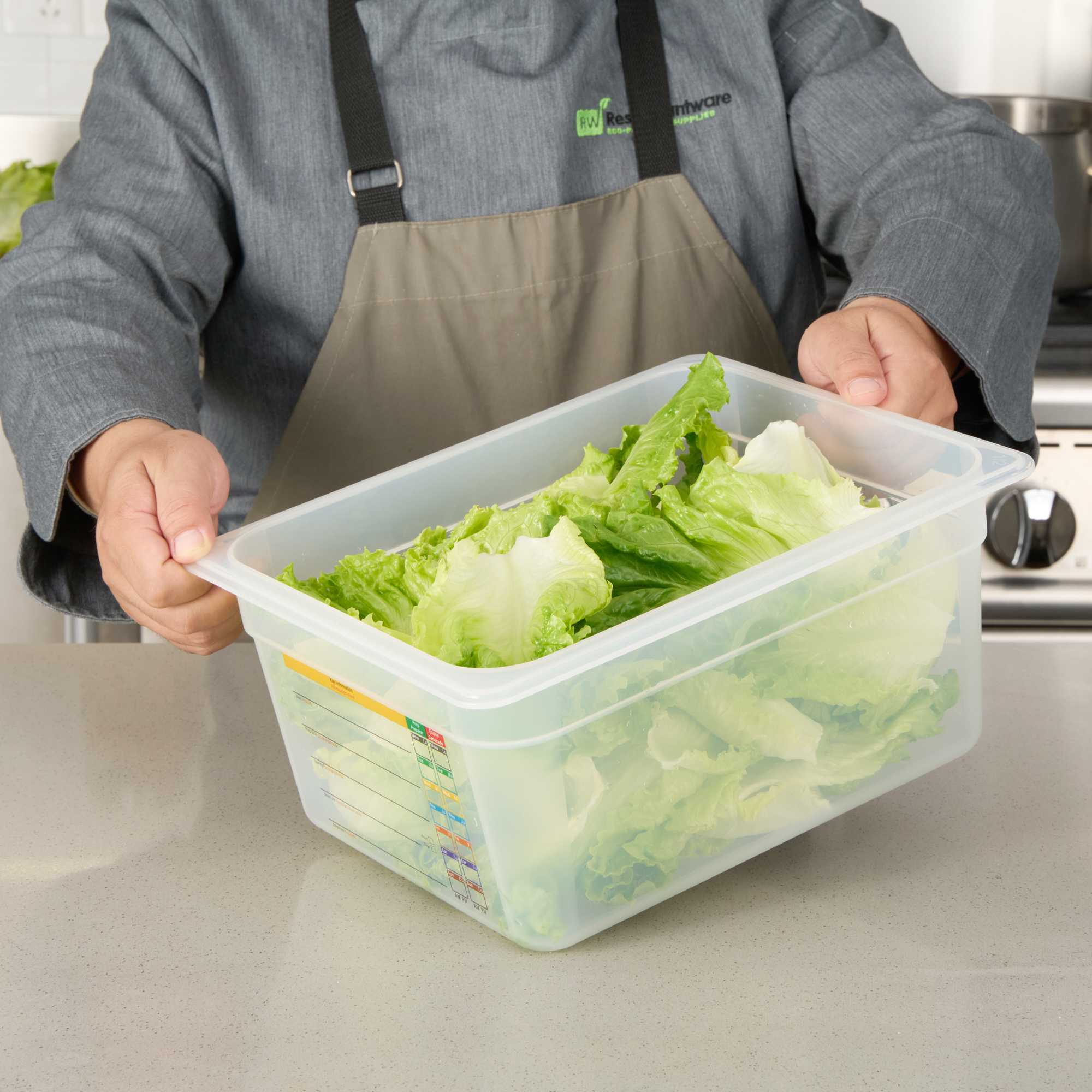 Met Lux Rectangle White Polypropylene Half Size Food Pan - 6" Deep, with Label - 1 count box