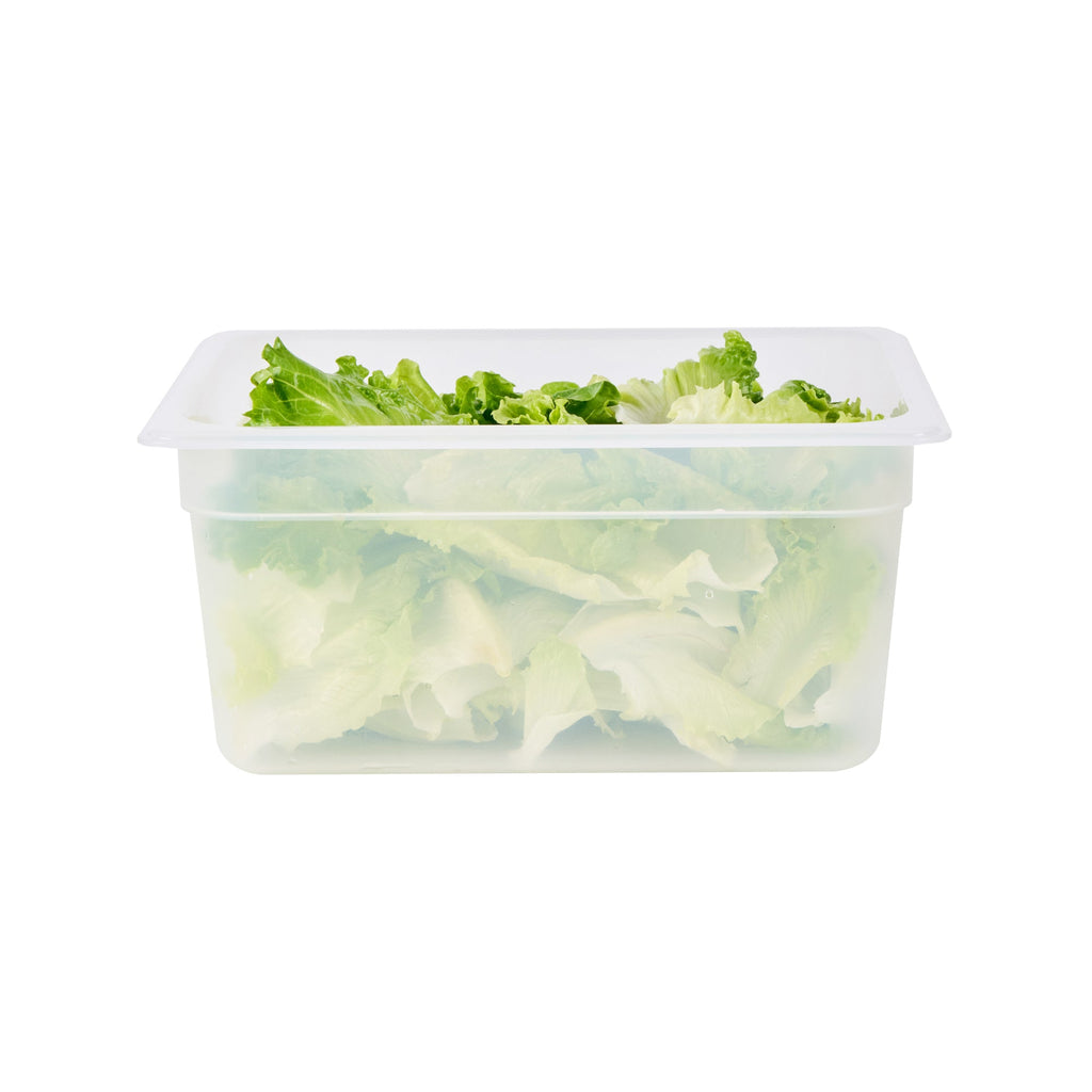 Met Lux Rectangle White Polypropylene Half Size Food Pan - 6" Deep, with Label - 10 count box