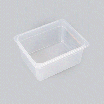 Met Lux Rectangle White Polypropylene Half Size Food Pan - 6" Deep, with Label - 10 count box