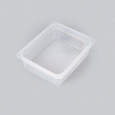 Met Lux Rectangle White Polypropylene Half Size Food Pan - 4" Deep, with Label - 1 count box