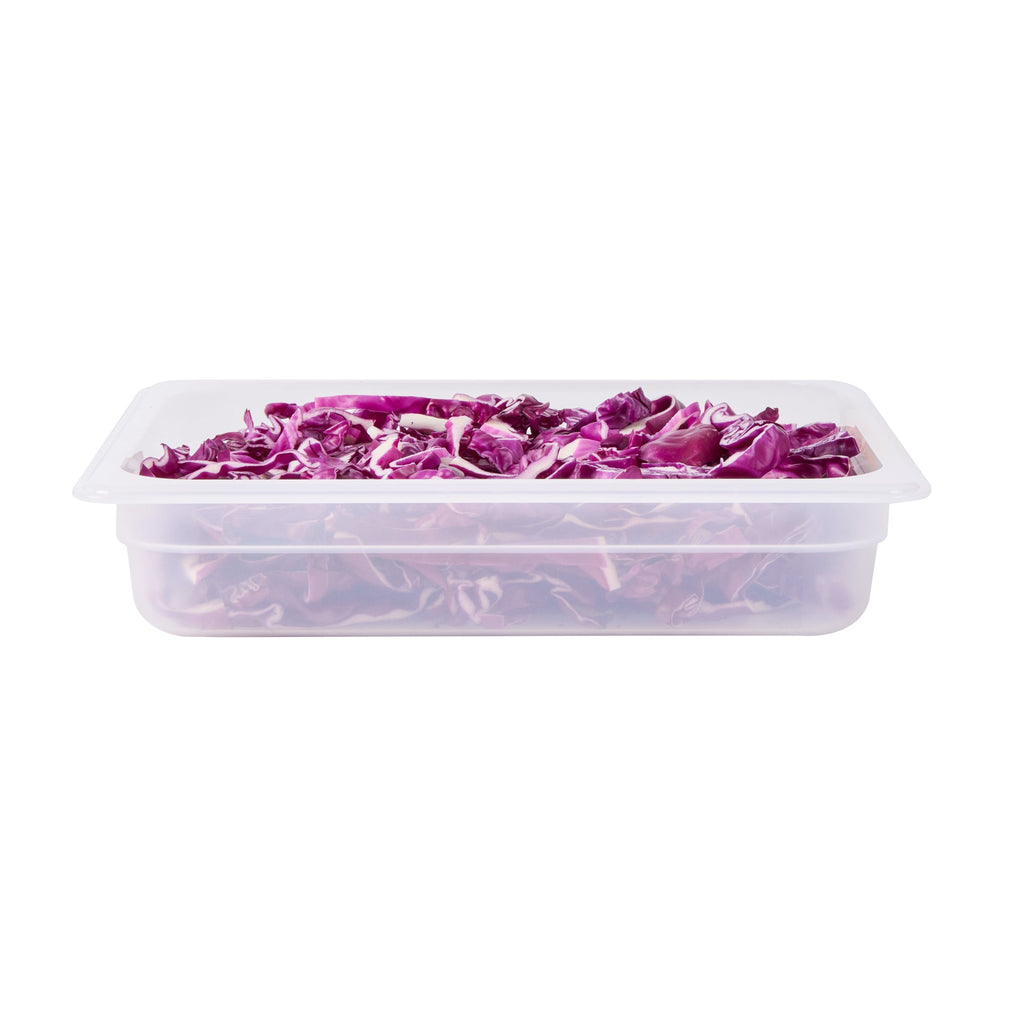 Met Lux Rectangle White Polypropylene Half Size Food Pan - 2.5" Deep, with Label - 10 count box