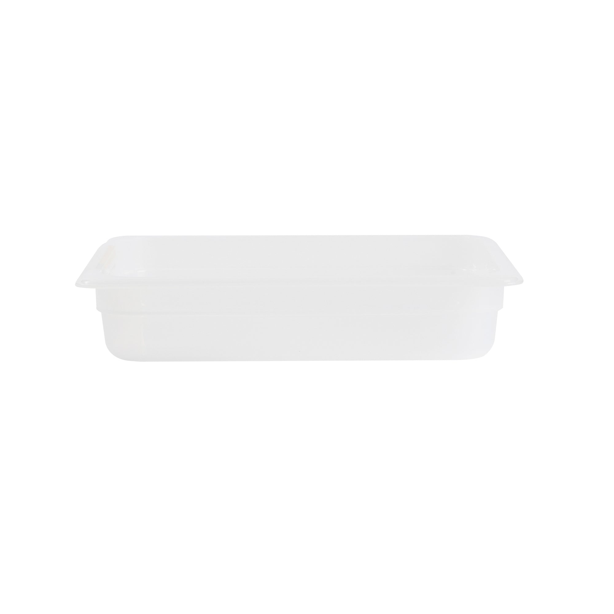 Met Lux Rectangle White Polypropylene Half Size Food Pan - 2.5" Deep, with Label - 10 count box