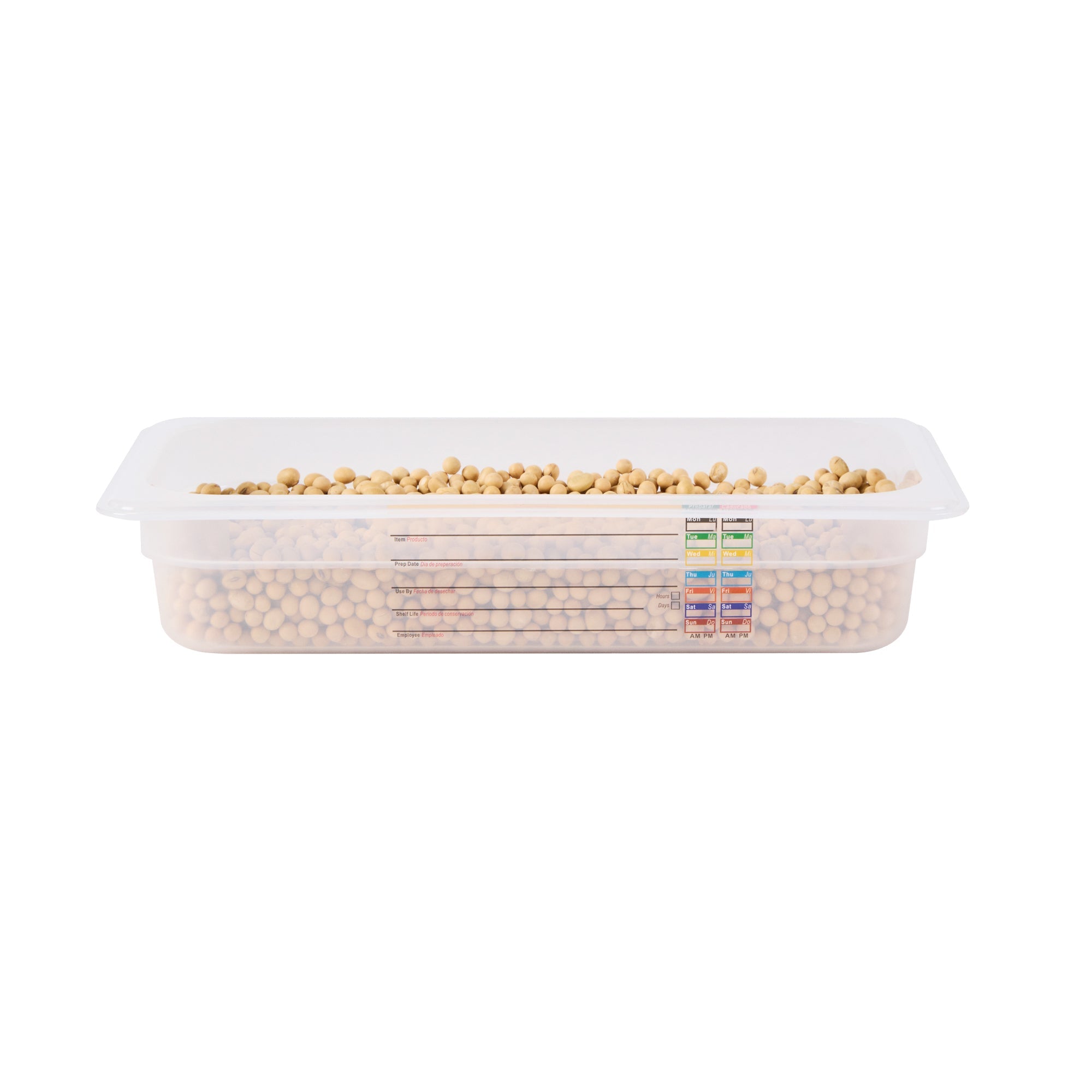 Met Lux Rectangle White Polypropylene 1/3 Size Food Pan - 2.5" Deep, with Label - 10 count box