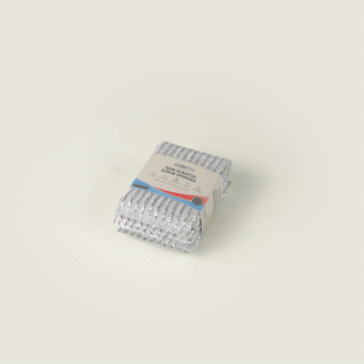 Clean Tek Professional Multi-Purpose Silver Scrub Sponge - Striped Texture, Non-Scratch - 5" x 3 1/4" x 1/2" - 60 count box