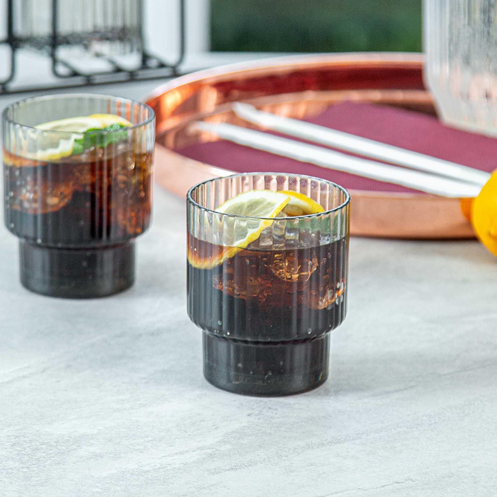 Bev Tek 11 oz Gray SAN Plastic Tumbler - Stackable - 48 count box