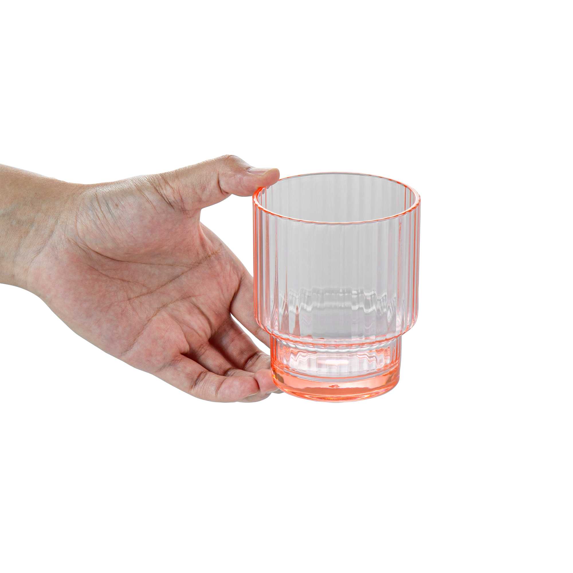 Bev Tek 11 oz Pink SAN Plastic Tumbler - Stackable - 6 count box