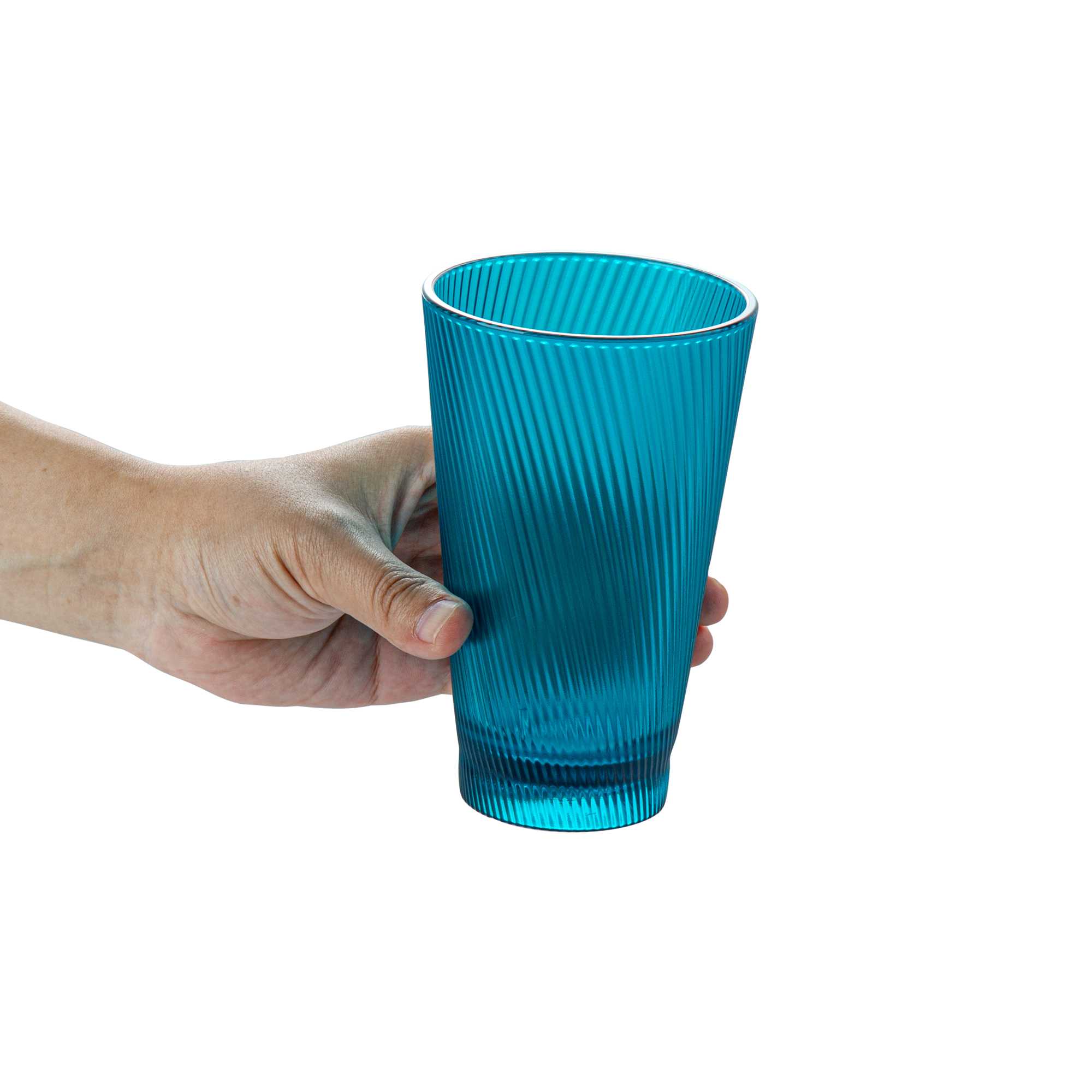 Bev Tek 14 oz Blue SAN Plastic Tumbler - 6 count box