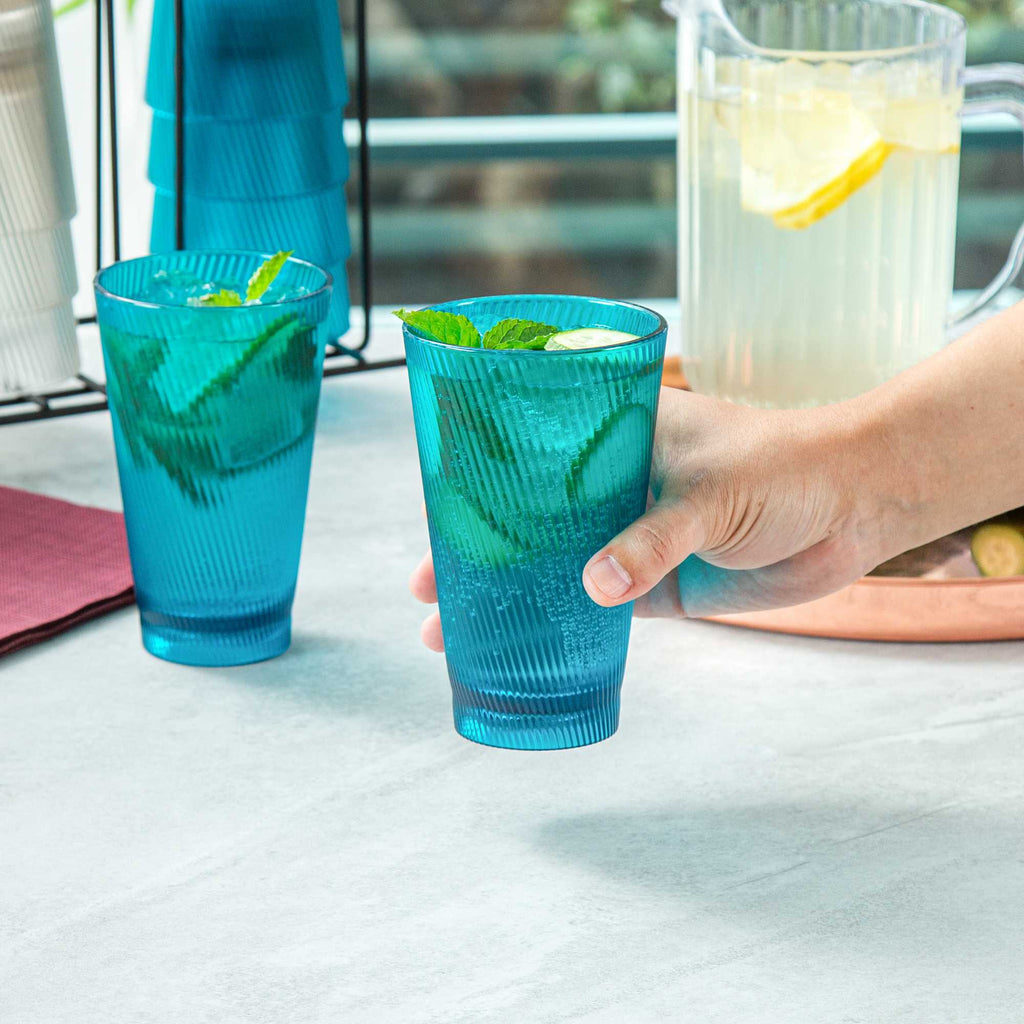 Bev Tek 14 oz Blue SAN Plastic Tumbler - 48 count box