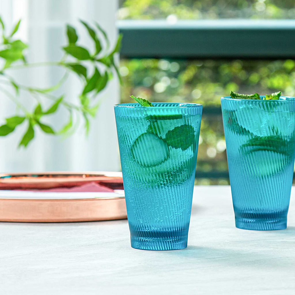 Bev Tek 14 oz Blue SAN Plastic Tumbler - 48 count box