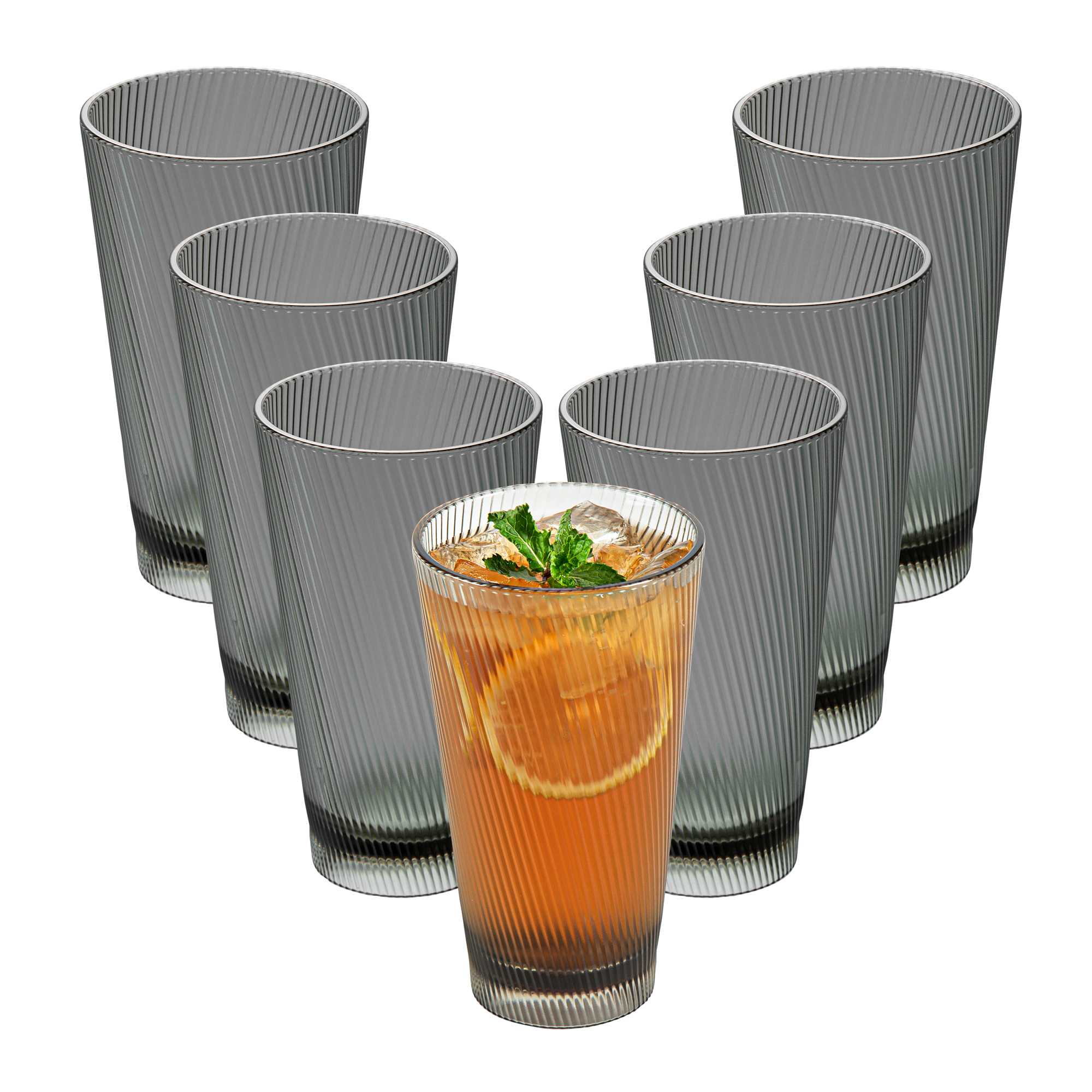 Bev Tek 16 oz Gray SAN Plastic Tumbler - 48 count box