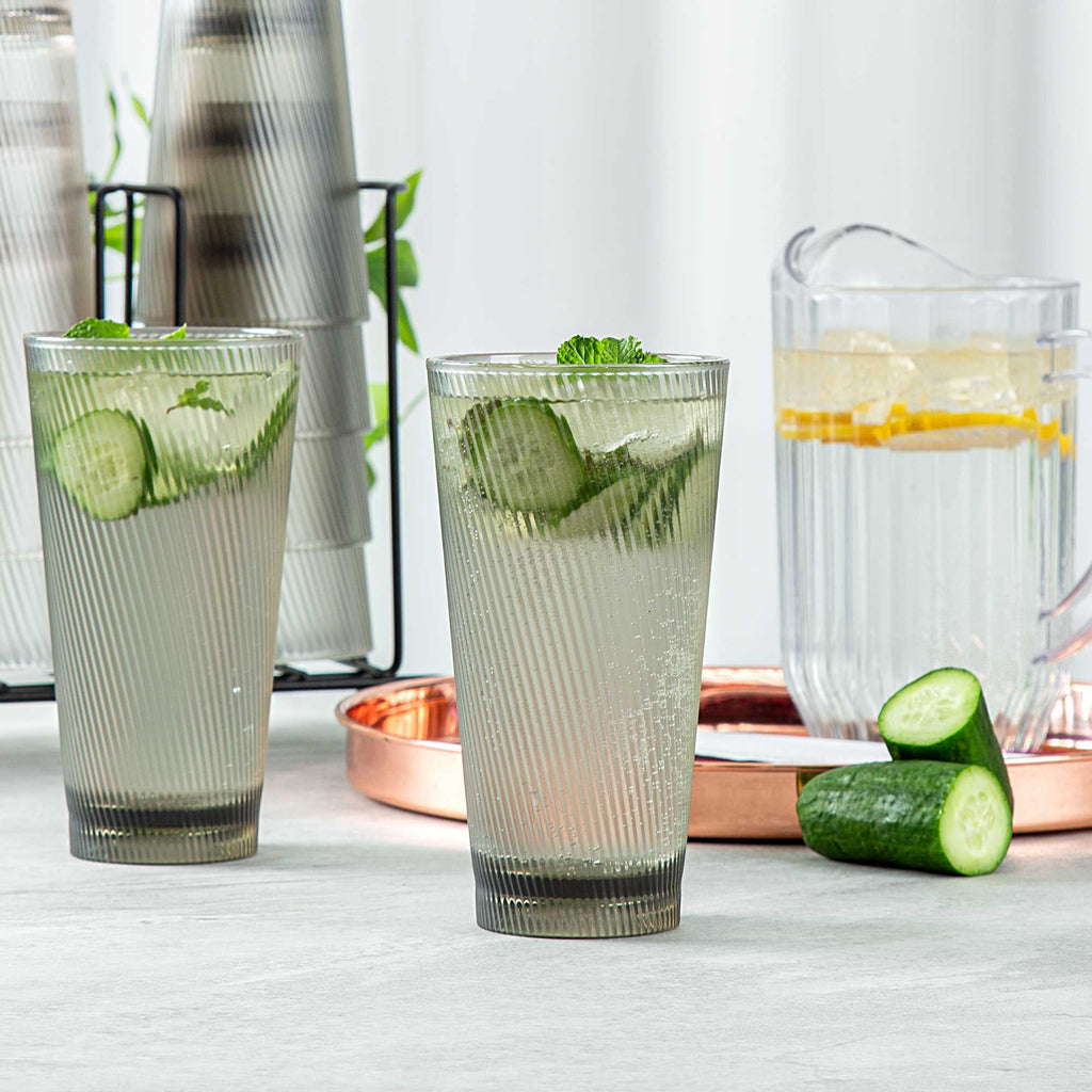 Bev Tek 20 oz Gray SAN Plastic Tumbler - 6 count box