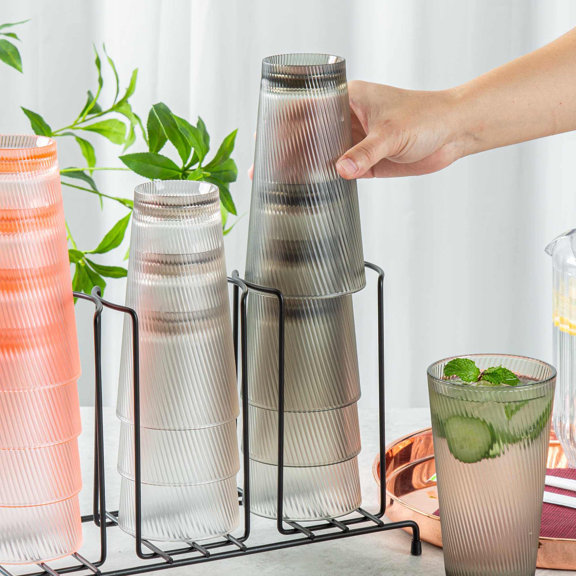 Bev Tek 20 oz Gray SAN Plastic Tumbler - 48 count box