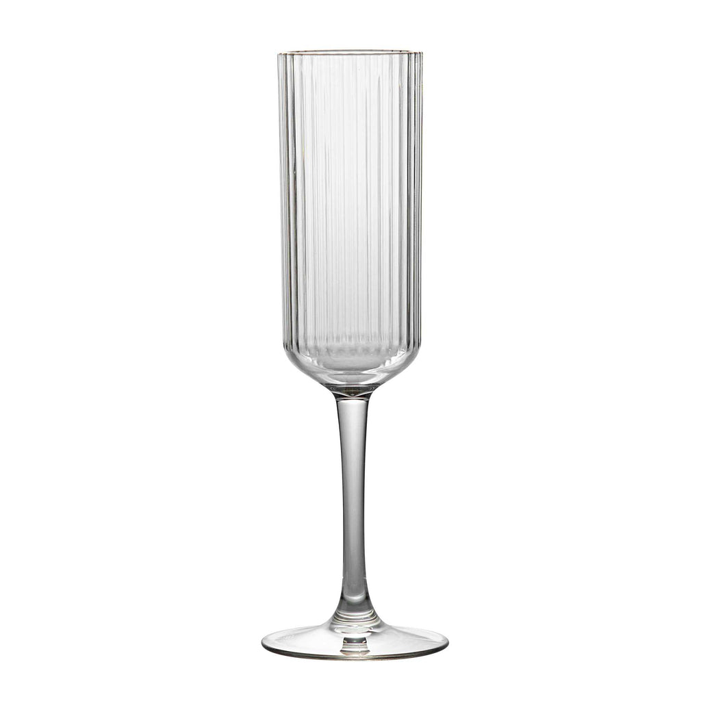 Bev Tek 6 oz Clear SAN Plastic Champagne Flute - 6 count box