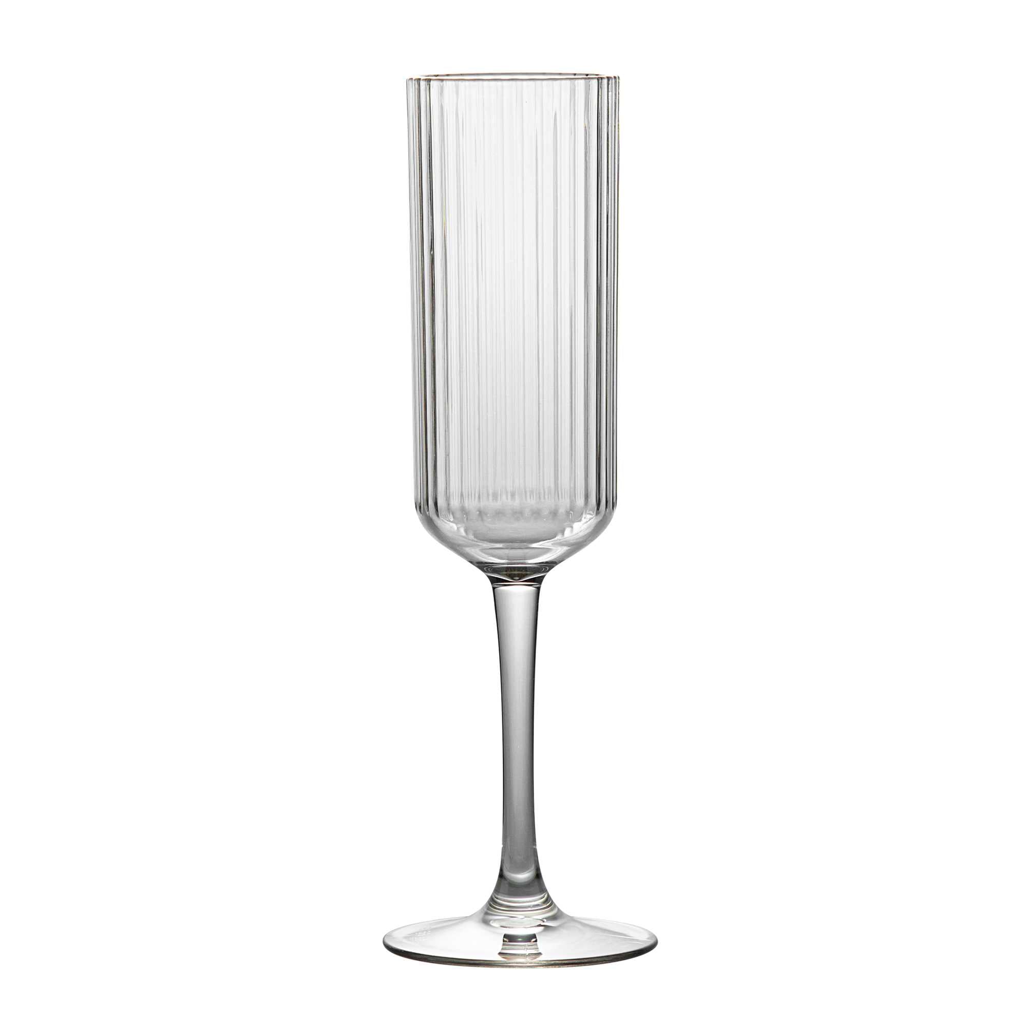 Bev Tek 6 oz Clear SAN Plastic Champagne Flute - 6 count box