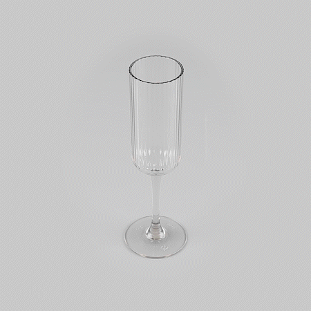 Bev Tek 6 oz Clear SAN Plastic Champagne Flute - 48 count box
