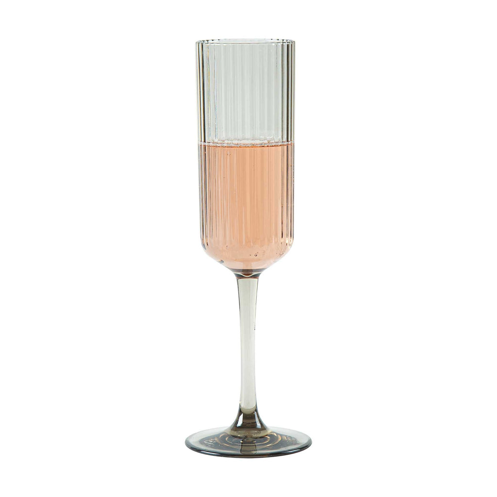 Bev Tek 6 oz Gray SAN Plastic Champagne Flute - 6 count box