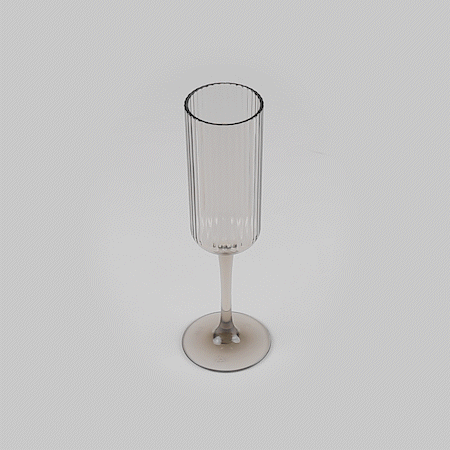 Bev Tek 6 oz Gray SAN Plastic Champagne Flute - 6 count box