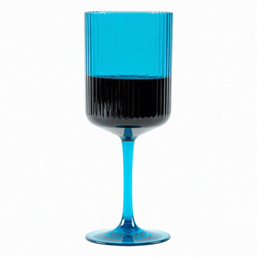 Bev Tek 12 oz Blue SAN Plastic Wine Glass - 6 count box