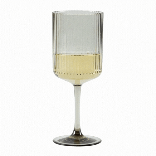 Bev Tek 12 oz Gray SAN Plastic Wine Glass - 6 count box