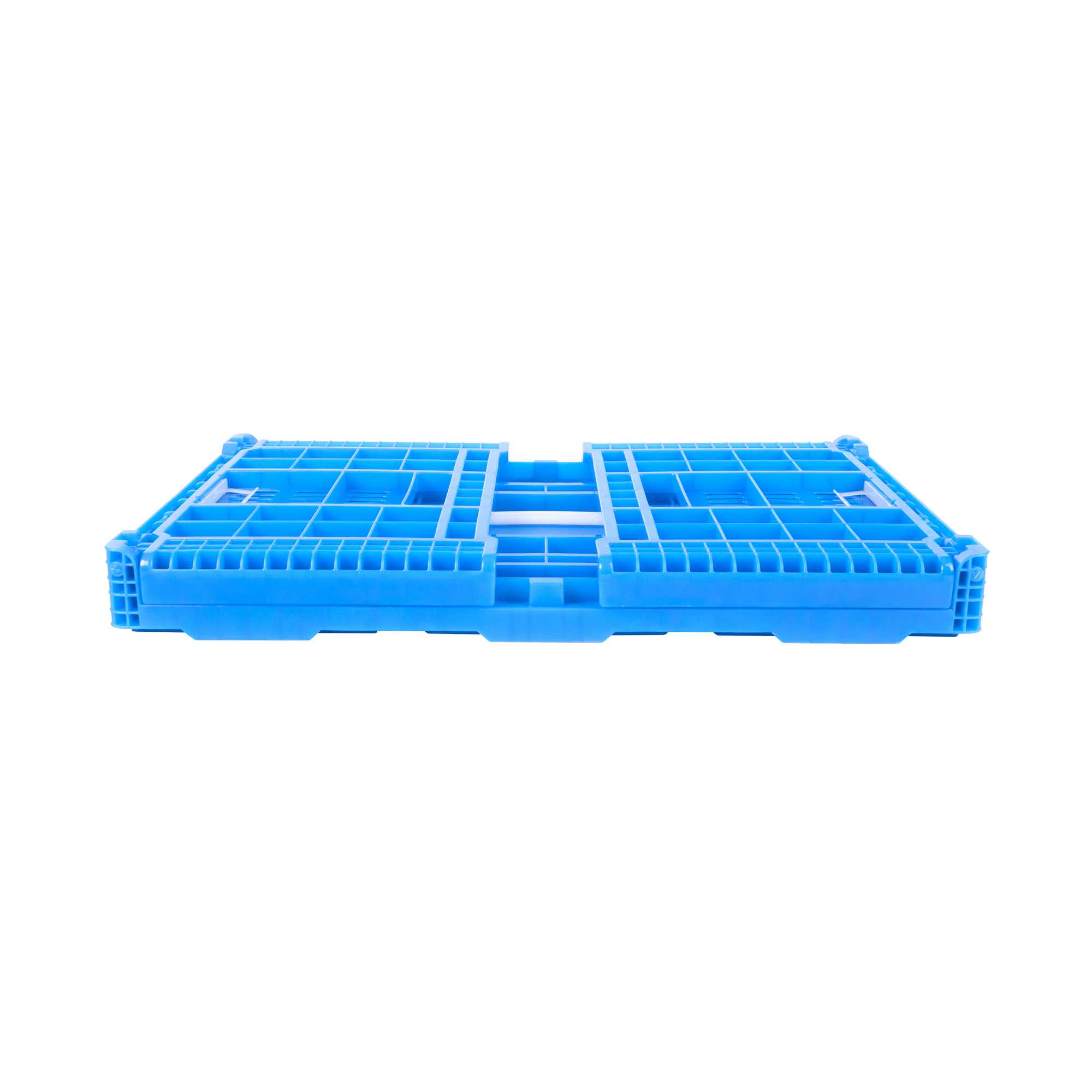 Cater Tek Rectangle Blue Plastic Collapsible Crate - Vented, Stackable - 23 3/4" x 15 3/4" x 11 3/4" - 1 count box
