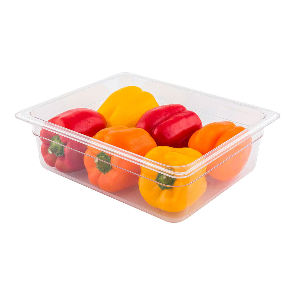 Met Lux Rectangle Clear Plastic 1/2 Size Cold Food Storage Container - 4" Depth - 1 count box