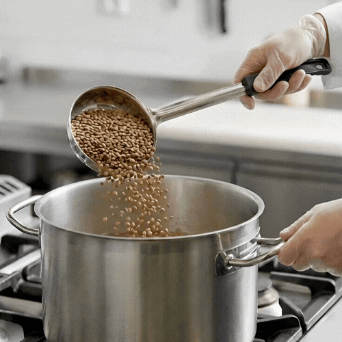 Met Lux 6 oz Stainless Steel Spoodle - Solid, with Black Handle - 1 count box
