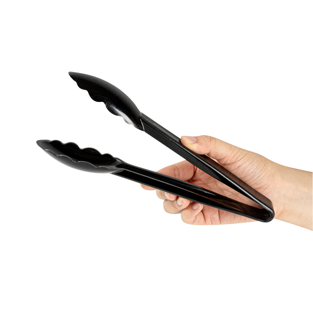 Cater Tek Black Plastic Catering Tongs - 9" - 1 count box