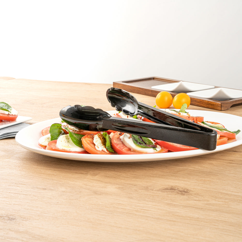 Cater Tek Black Plastic Catering Tongs - 9" - 1 count box