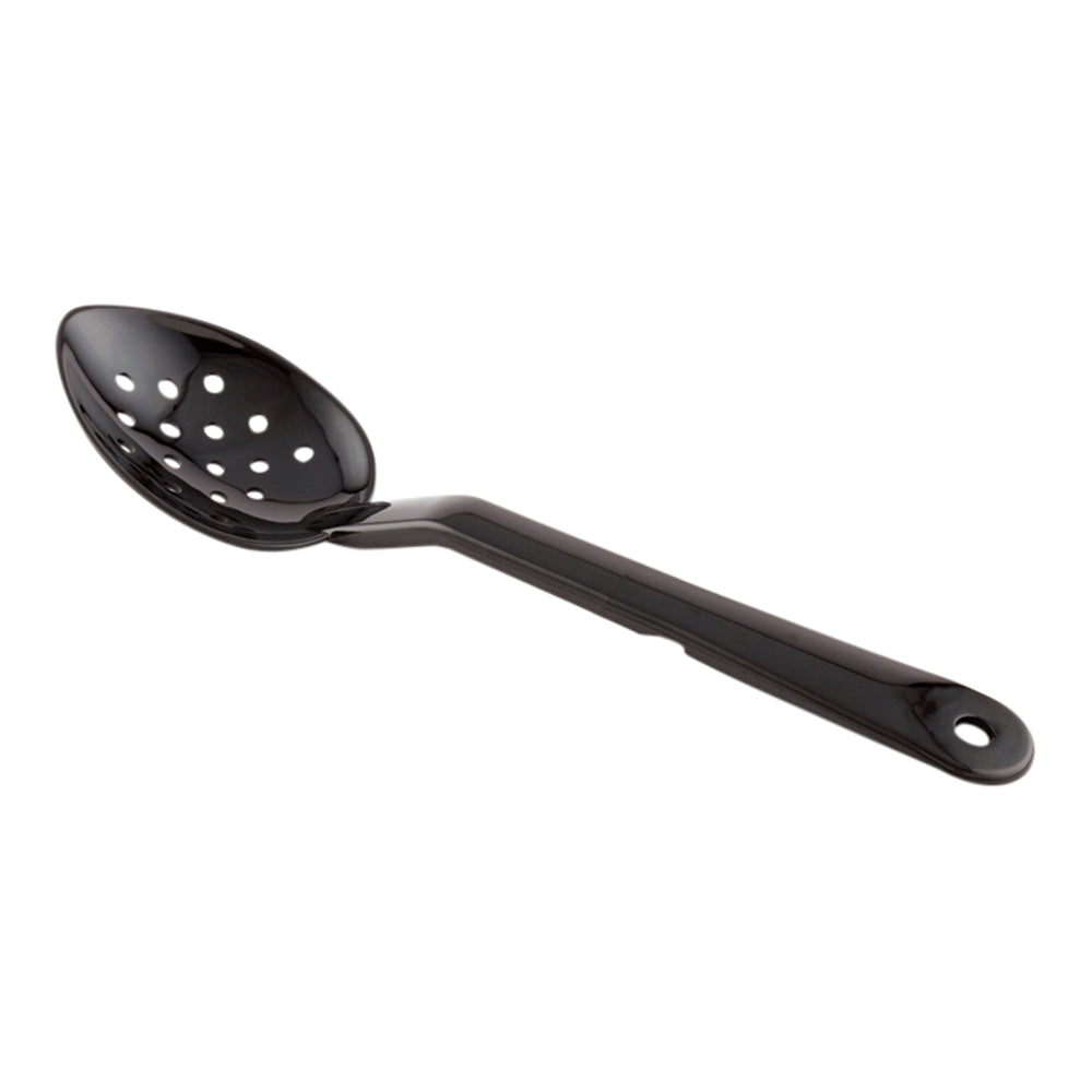 Cater Tek Black Plastic Catering Spoon - Perforated - 11" - 1 count box