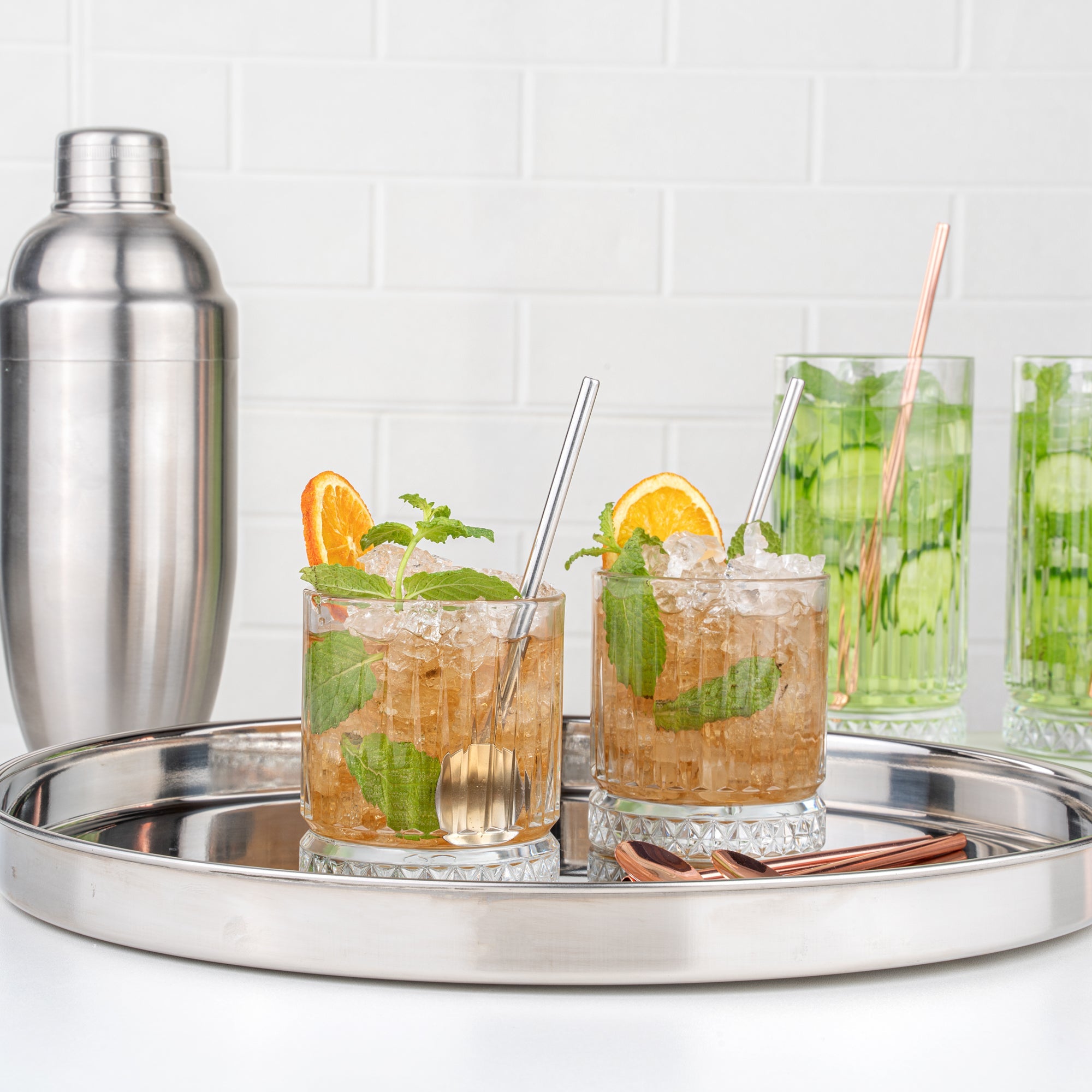 Bar Lux Stainless Steel Julep Spoon Straw - 5" - 2 count box