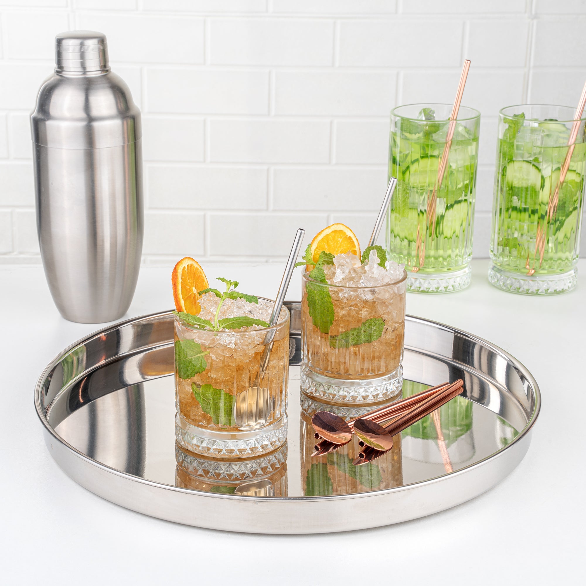 Bar Lux Stainless Steel Julep Spoon Straw - 5" - 2 count box