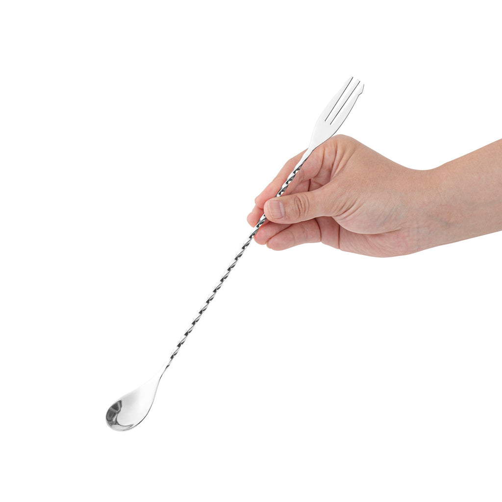 Bar Lux Stainless Steel Trident Barspoon - 12" - 1 count box