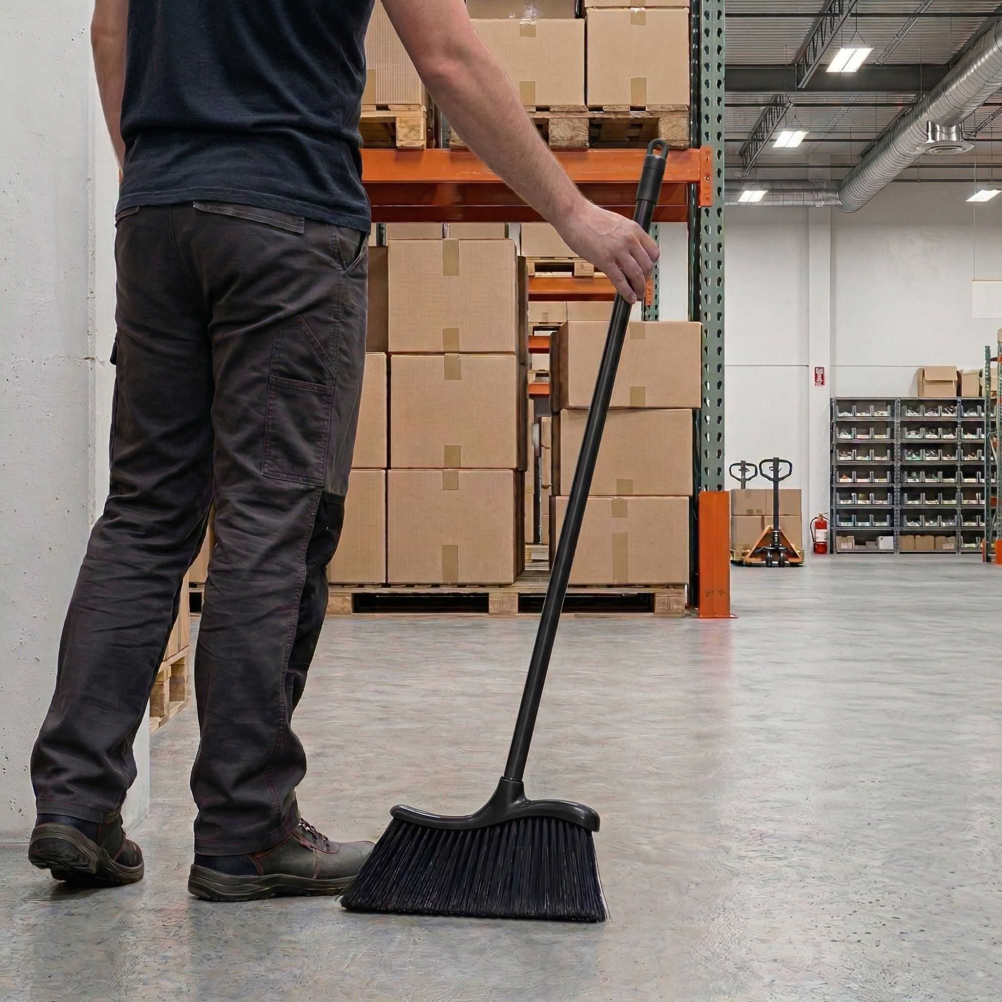 RW Clean Black Angle Broom - 12" x 2" x 39" - 1 count box