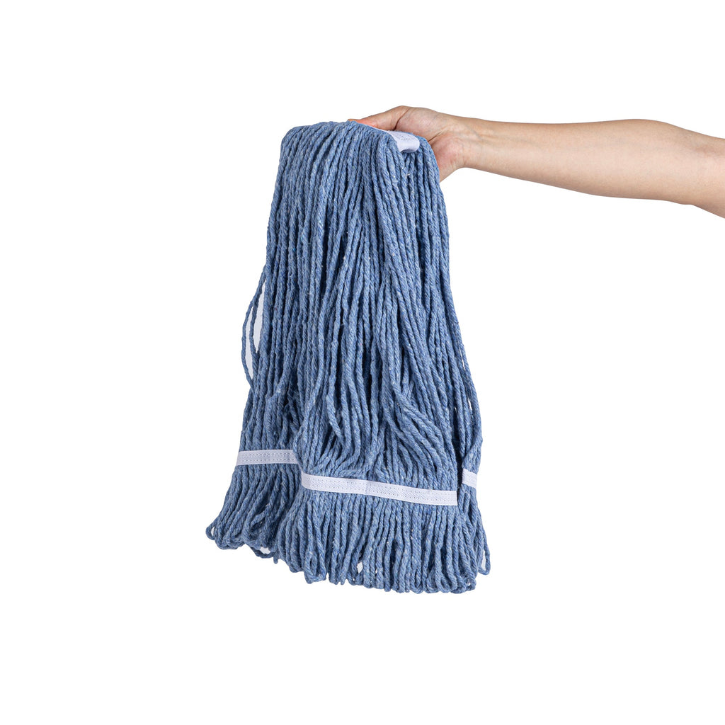 RW Clean 24 oz Blue Poly-Cotton Blend Wet Mop Head - Loop End - 1 count box