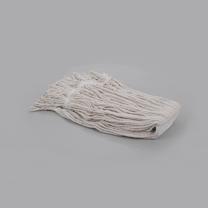 RW Clean 24 oz White Poly-Cotton Blend Wet Mop Head - Loop End - 1 count box