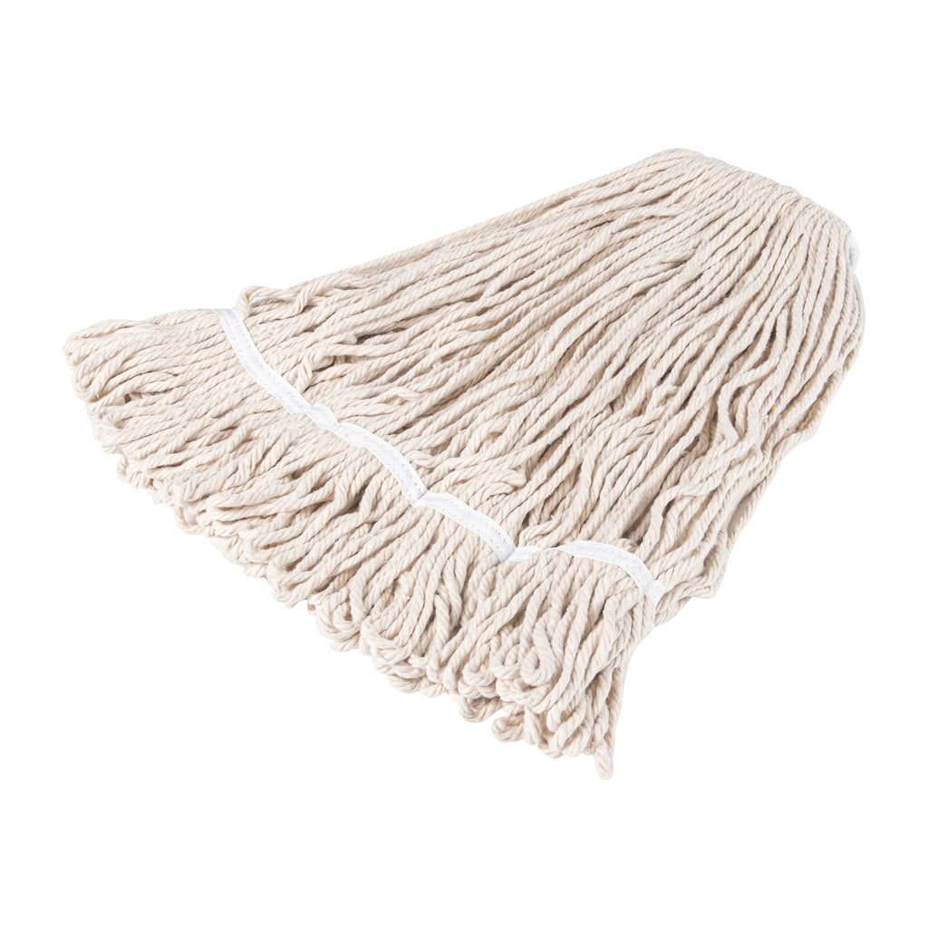 RW Clean 24 oz White Poly-Cotton Blend Wet Mop Head - Loop End - 1 count box
